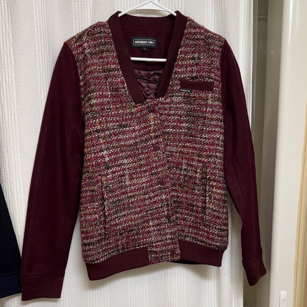 Members Only Tweed Varsity Jacket